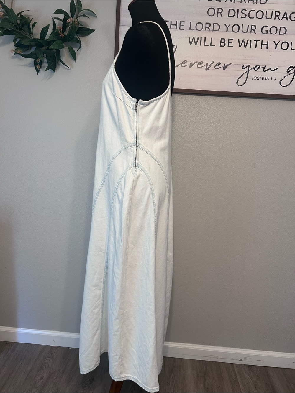 Zara Minimalist denim Slip Maxi Dress - Picture 8 of 9